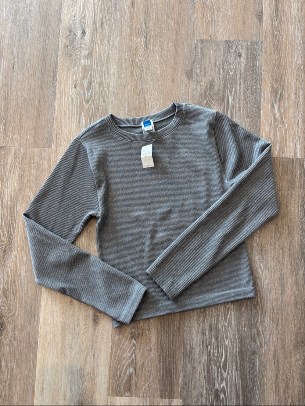 Classic Ribbed Seamless Stretchy Shirt - Gray